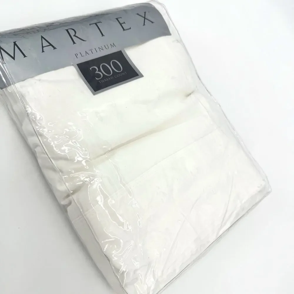 MARTEX 300 Thread Count 100% Supima Cotton Ivory Oversized QUEEN Flat Sheet